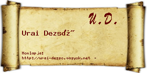 Urai Dezső névjegykártya