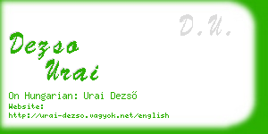 dezso urai business card